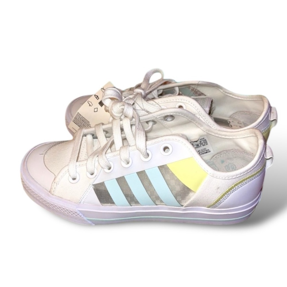 Adidas Nizza sneakers, pastel blue, yellow, white